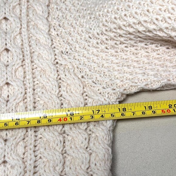 Vintage Cheviot Crafts 100% Scottish Wool Fisherman's Cardigan Sweater Small - Picture 7 of 8